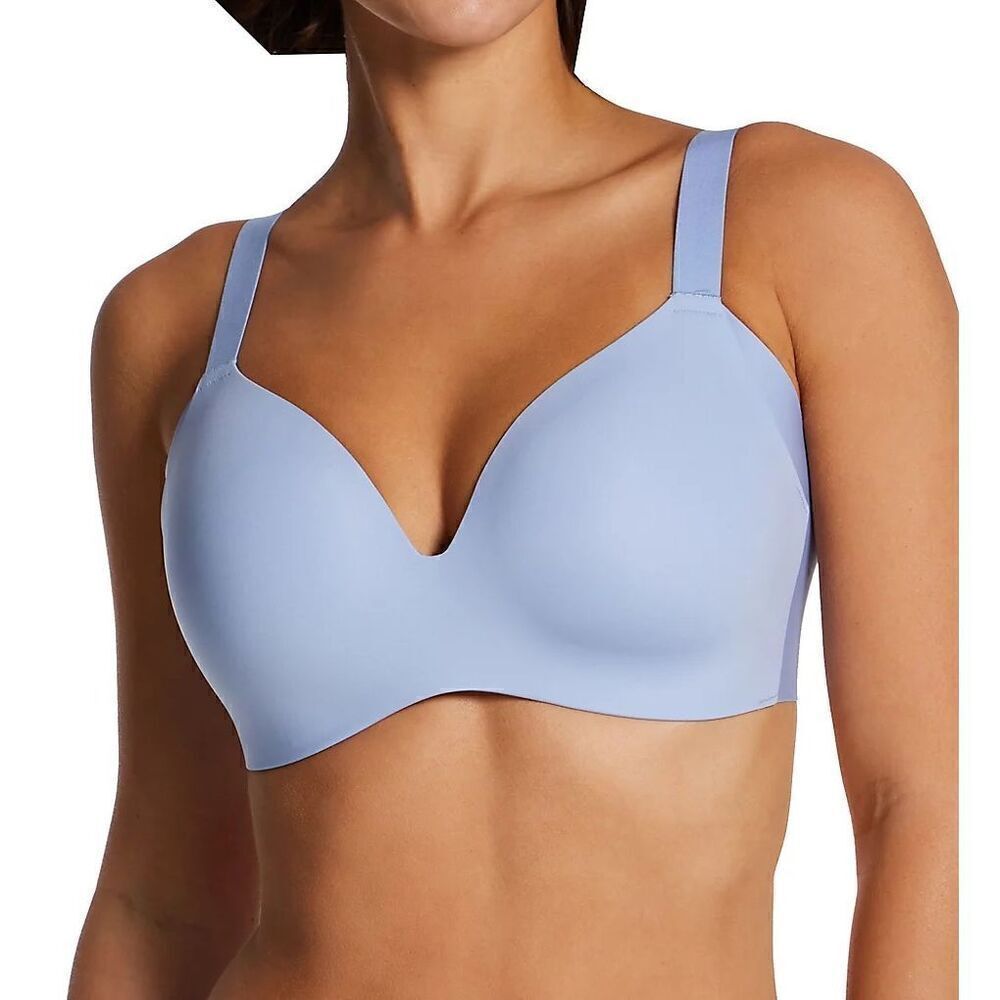 Le Mystere Smooth Shape 360 Smoother Wireless Bra NWT Blue Wave 32DD